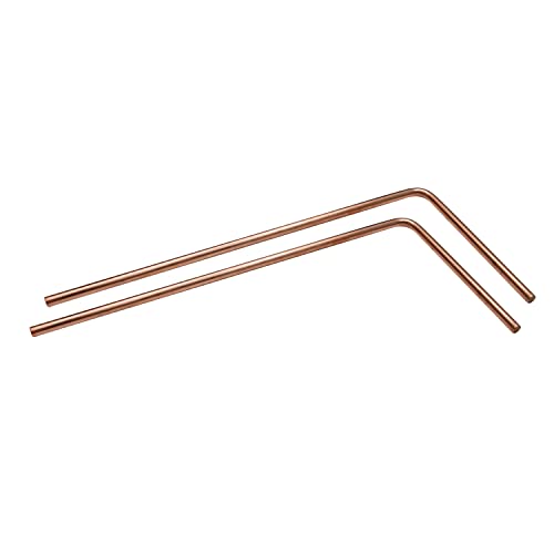 Image of Copper Dowsing Rods Pair for Vastu | 8 mm Diameter | Set with Board & Brass Pendulum (Assorted) | Aura Energy Scanner | Reiki | Dowsing Rods | L-Rod | Without Handle