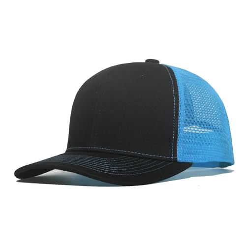 Gorras de béisbol en blanco de malla de moda ajustables para hombre y mujer en negro azul