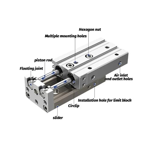 Mesa de aire MXS20-10 para solucionar vibraciones en guiado neumático industrial 4