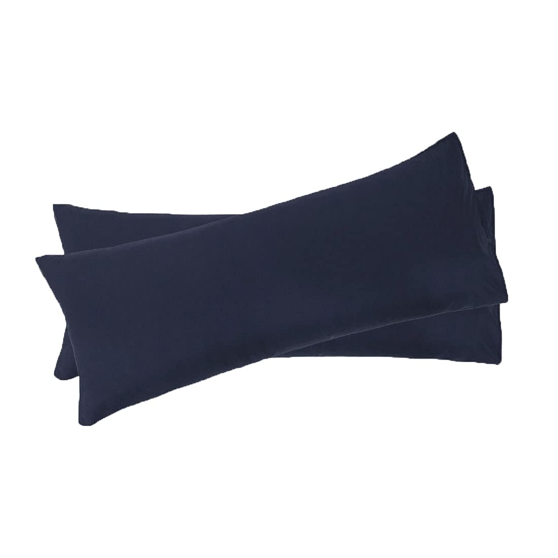 sourcing map Bolster Pillowcase Soft 1800 Series Microfiber 90 Gsm Ployester, Set of 2 Long Pillow Covers for Body Pillows 4ft, 4.5ft, 5ft, 6ft Navy Body(51cmx152cm)