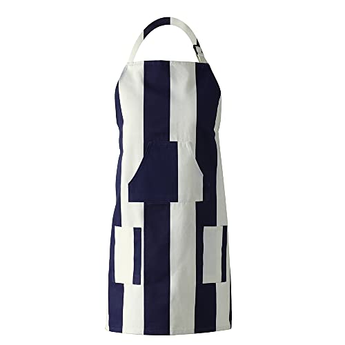 Image of HPD Half Price Drapes Aprons for Men Women with Large Pockets Adjustable Unisex PRTW-D16-AP Cabana Printed Cotton, 27 X 34 Inch, Cabana Navy