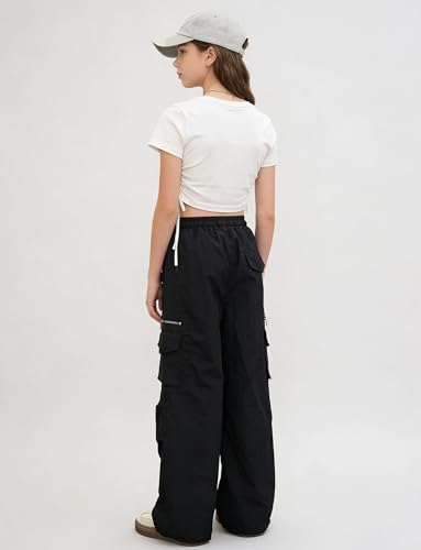 Pantalones cargo para niñas casuales deportivos con múltiples bolsillos cómodos 2