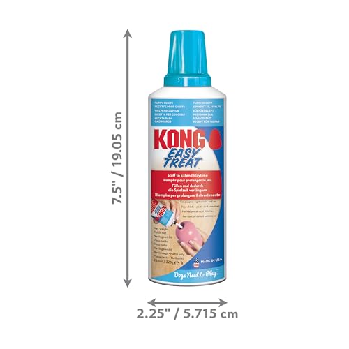 KONG Easy Treat für Hunde - No-Mess Hundeleckerli-Paste - Verwendung mit KONG Hundespielzeug - Erdnussbutter - 236ml - Schonender Snack für Welpenmägen