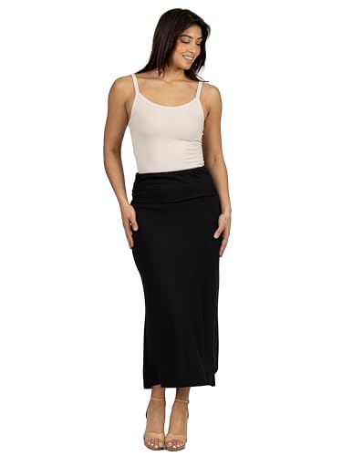 24seven Comfort Apparel Womens Comfortable Foldover Maxi Skirt4