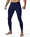 RIKUAOU Men’s Compression Pants Running Leggings Athletic Base Layer Workout Tights with Pockets for Sports Basketball Navy Blue