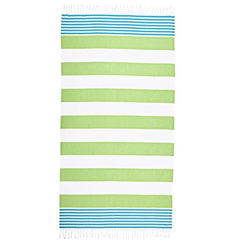 Cacala Turkish Beach Bath Towels Extra Large Blanket Peshtemal Highly Absorbent Quick And Easy Dry Soft And Comfortable For Shower, Spa, Pool, Gym And Yoga 100% Cotton Marina Series, 37" X 70" #TOP5
