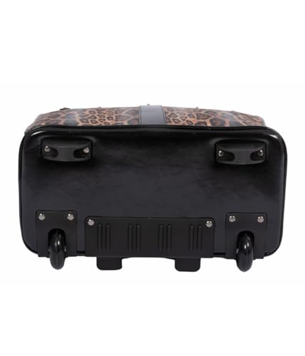 JKM & Company Rolling Laptop Bag Women, Rolling Briefcase for Women, 13"-17" Inch Laptop Bag with Wheels, Leopard (New), 15.5" H x 10" W x 16.5" L, London Leopard (New)
