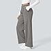 Womens Dress Pants for Work Comfy Casual High Waisted Work Pants Baggy Stretchy Fashion Pleated Front Pull on Business Office Straight Leg Trousers with Pockets Lounge Trendy Womens Trousers Gray M