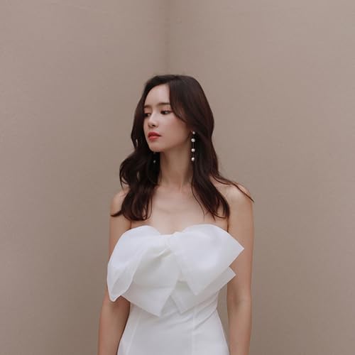 Sereney Sterling Silver Pearl Earrings for Women, Pearl Dangle Earrings for Bride as Wedding Earrings Freshwater Pearl Drop Jewelry as Bridesmaid Earrings Pearl Jewelry as Birthday Gifts 8