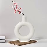 Frontsea Ceramic Flower Vase, 9 Inch Nordic Minimalist Vase for Home Décor Coffee Table, Bookshelf,...