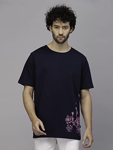 Image of Rigo Back Printed Half Sleeves Round Neck Oversized T-Shirt for Men | Drop Shoulder T-Shirt for Men | Loose Baggy Fit T-Shirt for Men