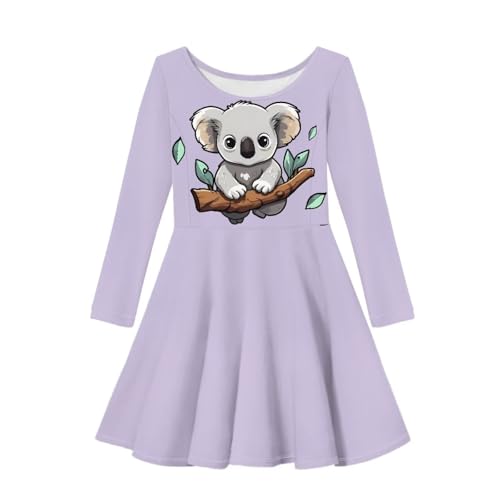 Girl Clothes Novelty Skater Dress for Kids 3-16 Years Toddler Girl Long Sleeve Dress Little Girls Fall Dresses
