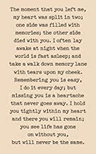 Tin speaking The Moment You Left Me - Lienzo impreso o letrero de madera, regalo conmemorativo, regalo de duelo, tablero de regalo de Cowoker, 15,2 x 30,5 cm