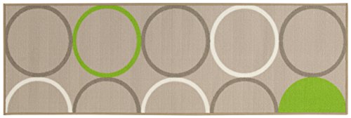 Lavaggio a macchina a 30° Viva Tappeti La Cucina Tappeto, Materiale Sintetico, Beige/Verde, 200 x 57 cm