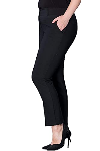 HANEZZA Schwarze Hose Damen Arbeitshose | Chino Stoffhose | Hochzeitsgast...