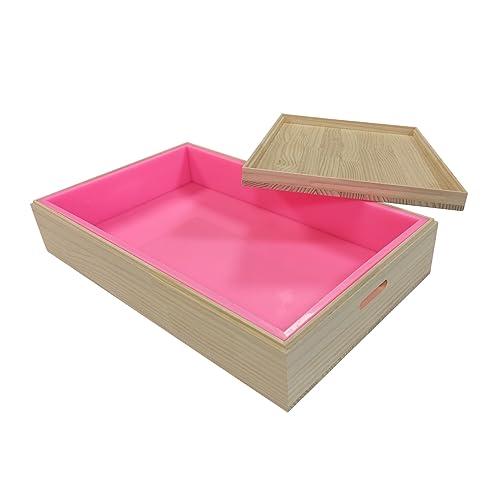 Large 35 lb Soap Mold 555 OZ Big Silicone Slab Mold with Wooden Box Lids Silicone Liner Loaf Bar Soap Mould 15.7 L Slab Soap Molds
