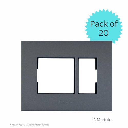 Image of Anchor by Panasonic Penta 8 Module Black Regular Cover Plate for Switch Board (Black, 65902B-10)