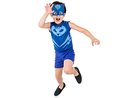 Regina Fantasia Pj Masks Menino Gato Pop Gbl M - Un Azul Médio