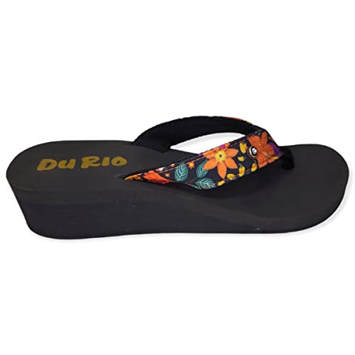 Tamanco Anabela DuRio Fly Buzios Esporao Estampas Coloridas cor:Azul;tamanho:36;genero:feminino