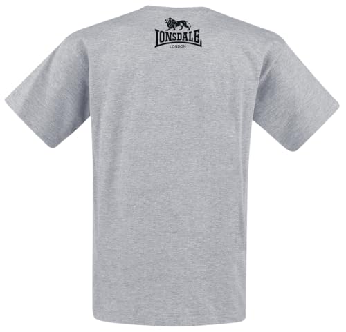 Lonsdale London Logo Hombre Camiseta Gris XL 95% algodón, 5% Viscosa Regular