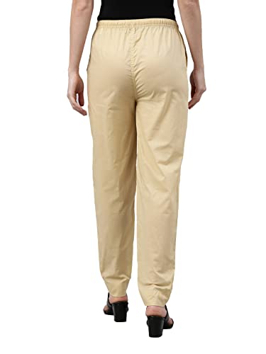 Image of GO COLORS Soft Cotton Pant Full Length for Women| Breathable, Mid Rise