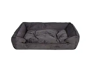 Slatters Be Royal Store Rectangular Shape Reversible Gray Ultra Soft Ethnic Velvet Dog Bed for Pet/Cat (3XL)
