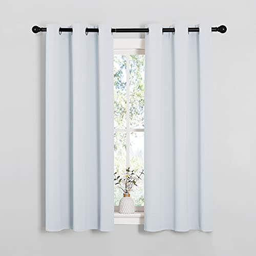 Image of NICETOWN Room Darkening Curtain Panels for Bedroom, Easy-Care Solid Thermal Insulated Grommet Room Darkening Draperies /Drapes (Greyish White, 2 Panels, 34 by 54)