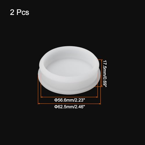 Image of MECCANIXITY Silicone Snap in Locking Hole Plugs Rubber Panel Seal Cover Flush Type Panel Round for Kitchen Rubber Bulkheads Waterproof Sealing Plugs 56.6mm /2.23 Inch Dia Transparent,Pack of 2