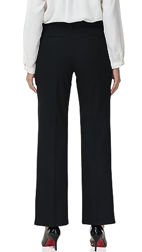 Soojun Women's Comfort Flex Waist Straight Leg Dress Pants4