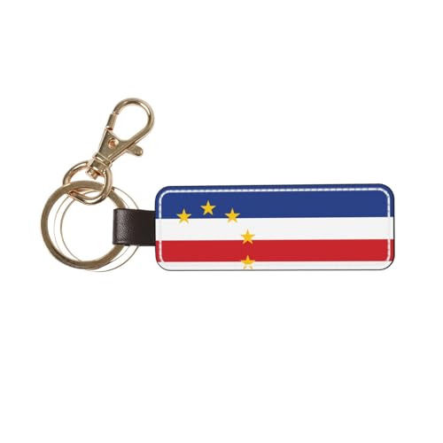 rrxnbcgg Anillo de acero inoxidable con bandera de Cabo Verde para llaves, bolsas o mochilas