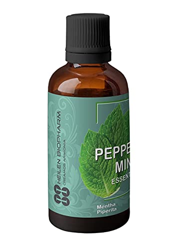Image of Heilen Biopharm Food Grade Edible Peppermint Essential Oil - 50 mL Bottle Pack of 1, For Skin & Hair Care, Insect Repellent, Aromatheraphy (Mentha Piperita)