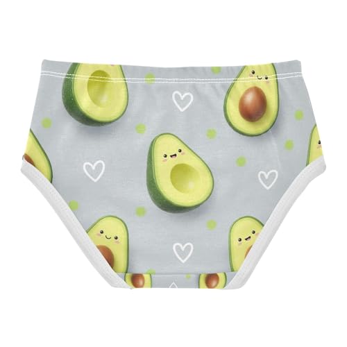 Cute Cartoon Avocado Faces Toddler Girl Underwear, Girls Underwear Cotton, 2T–8 Years2