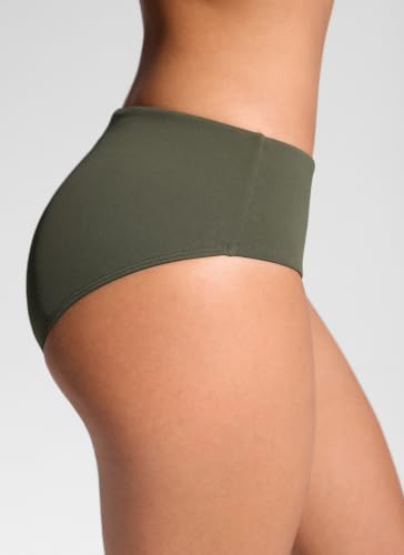 Image of CRZ YOGA Mid Waisted Bikini Bottoms | Mid Cut Leg, Medium Bum Coverage, Full Lining, Swim, Bathing Suit Briefs for Women