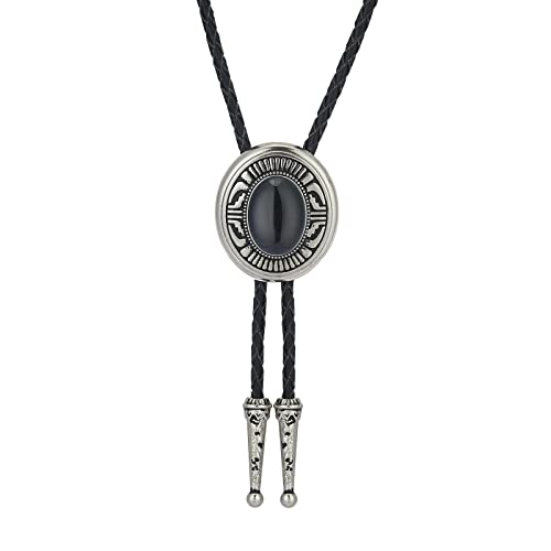 Image of Btilasif Bolo Tie- Tiger Eye Stone Bolo Tie Leather Necktie Western Jewelry Accessories for Women Men