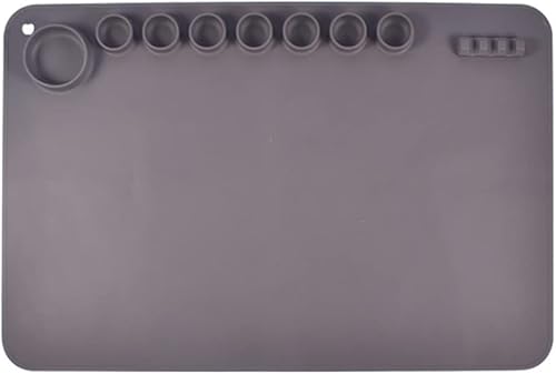 Almohadilla de pintura de silicona, alfombrillas de silicona para manualidades, alfombrillas de silicona plegables con taza de limpieza de paleta,