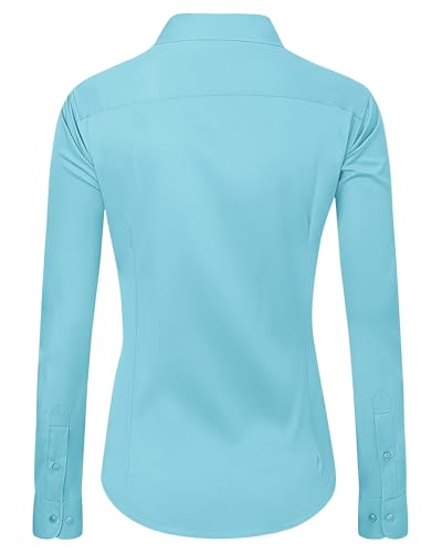 Image of J.VER Womens Dress Shirts Long Sleeve Button Down Shirt Wrinkle-Free Business Casual Blouse Office Work Tops