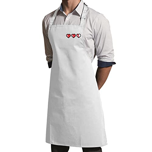 Tablier cuisine premium blanc pixel de haute qualité pour chef passionné