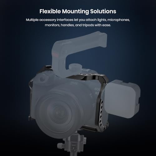 Image of Simpex Metal case for EOS R5, R6, R5 & R6 Mark II Built in Quick Release Plate for arca-Type, Film Movie Making Camera Video cage with Shoe Mount, 1 /4 inch & 3 /8 inch Threaded Holes