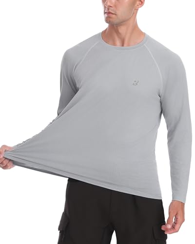 Roadbox Men's UPF 50+ Rash Guard Long Sleeve, Cool Dry UV Sun Protection Water T-Shirts, Lightweight Fishing Hiking Shirts3