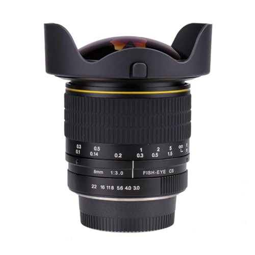 8mm F/3.0 Asphärisches Zirkuläres Ultraweitwinkel-Fisheye-Objektiv, Kompatibel Mit Canon DSLR-Kameras 750D, 77D, 80D Und 1100D, (Canon EF)