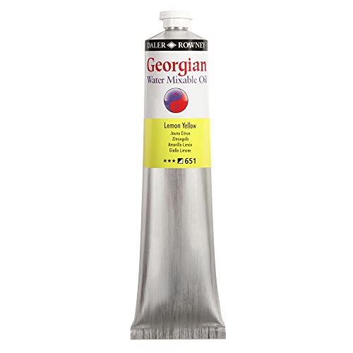 Image of Daler-Rowney Georgian Water Mixable Oil Paint, Aluminium Tube, 6.76oz - 200 ml, Lemon Yellow