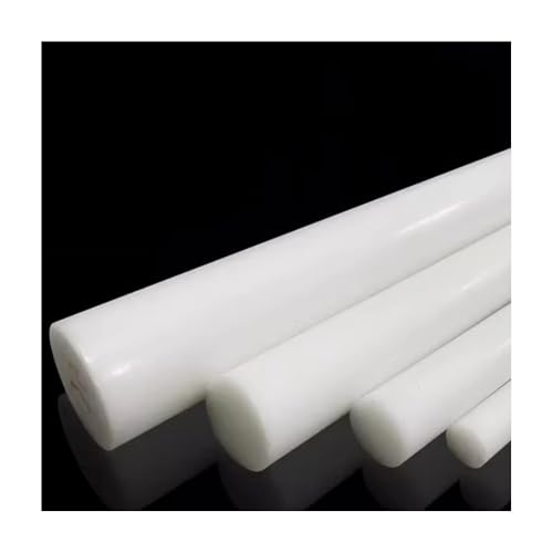 YINUK 1 Pc Solid POM Rod Polyformaldehyde Resin - 5mm to 200mm Diameter, 500mm Length, Engineering Plastic Bar for Industrial Use(White,8x500mm)