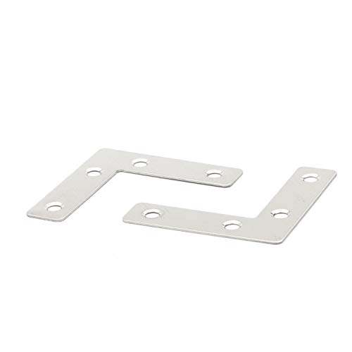 Pxyelec 4 Holes Angle Plate Corner Brace Flat L Shape Repair Bracket Connector Fixing Repair Plated Joint Bracket Wooden Furniture Fixture Protector 60Mm X 60Mm / 2.36 X 2.36 Inch, Pack Of 20 #TOP3