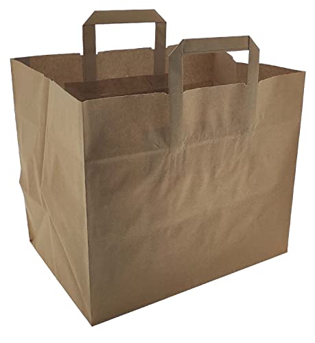 varivendo Papiertaschen Henkeltaschen Tragetaschen Tüten Papiertüten Papiertragetasche (320+220x280mm 10 Stück)