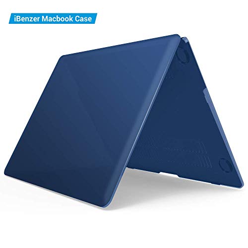 IBENZER Old Version MacBook Air 13 Inch Case (2010-2017 Release) (Models: A1466 / A1369), Plastic Hard Shell Case with Keyboard & Screen Cover for Apple Mac Air 13, Navy Blue, A13NVBL+2