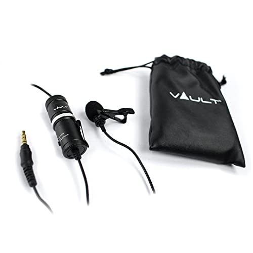 VAULT VLM-B 3.5 Lavalier Microphone with 5.5metre Audio Cable - Ideal for Vlogging, Podcasting, Conferences, Video Chat