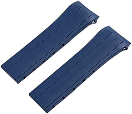 22mm Soft Rubber Silicone Watch Band Ocean Star Calibre 80 Folding Slider Buckle Watchband for Mido Strap Series Accessories (Color : Blue, Size : with Rose Buckle) image 3