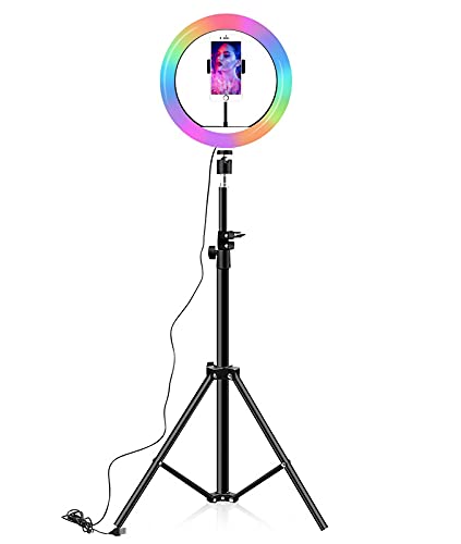 10" (25.4 cm) Professional LED Ring Light with Tripod Stand for YouTube, Photo-Shoot, Video Shoot, Live Stream, Makeup & More, Compatible with iPhone/Android Phones & Camera