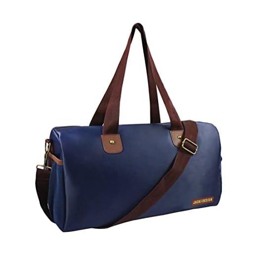 BOLSA MALA DE VIAGEM E ACADEMIA PRÁTICA MASCULINA COM ALÇA AJUSTÁVEL E BOLSINHO JACKI DESIGN AZUL MARROM