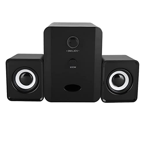 A K Homes -USB Speaker, Desktop USB Woofer Speaker 20HZ-17KHZ Durable Black Stereo for Gaming